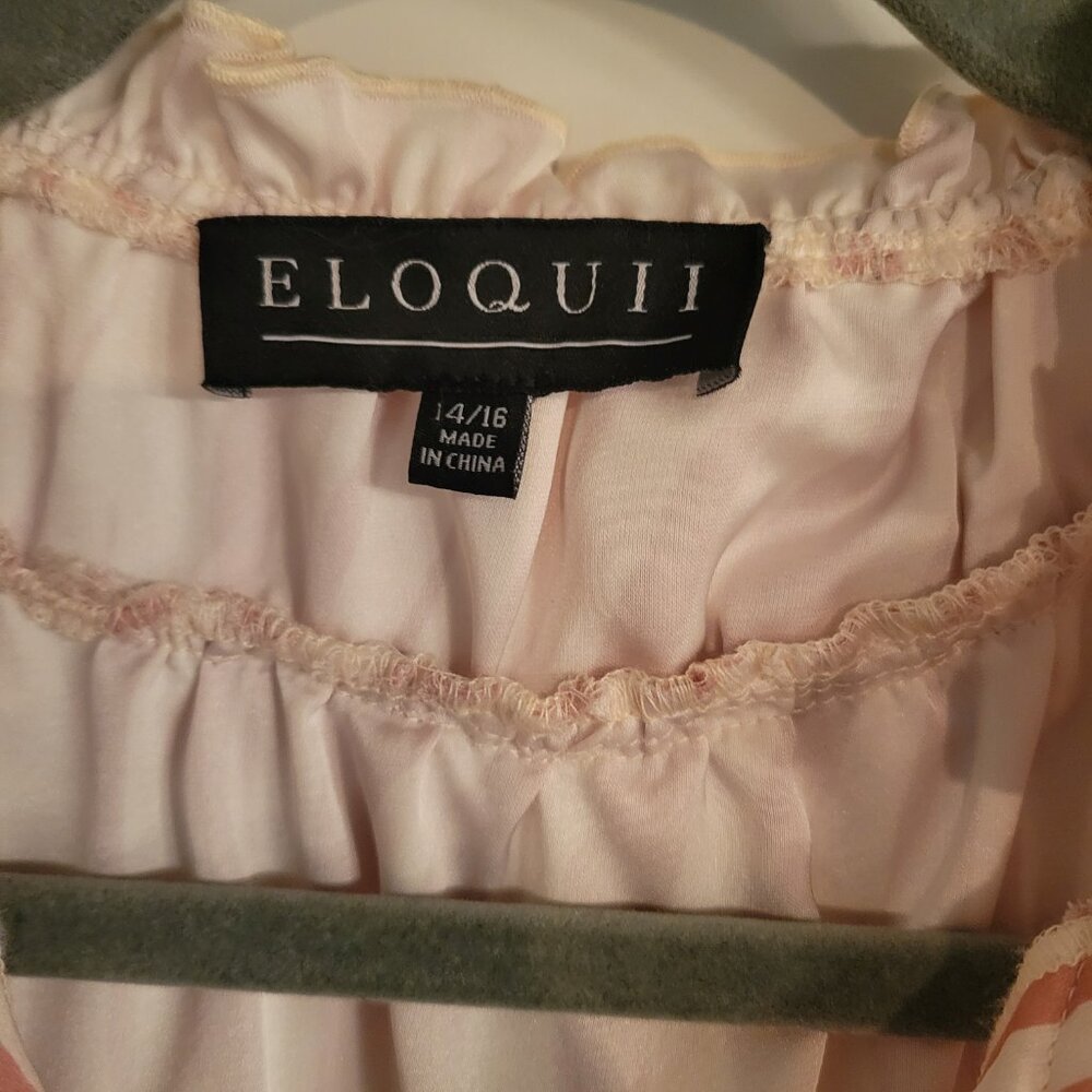 Eloquii Pink & white Satin Dress with Ruffle Size 14/16 - Picture 5 of 11